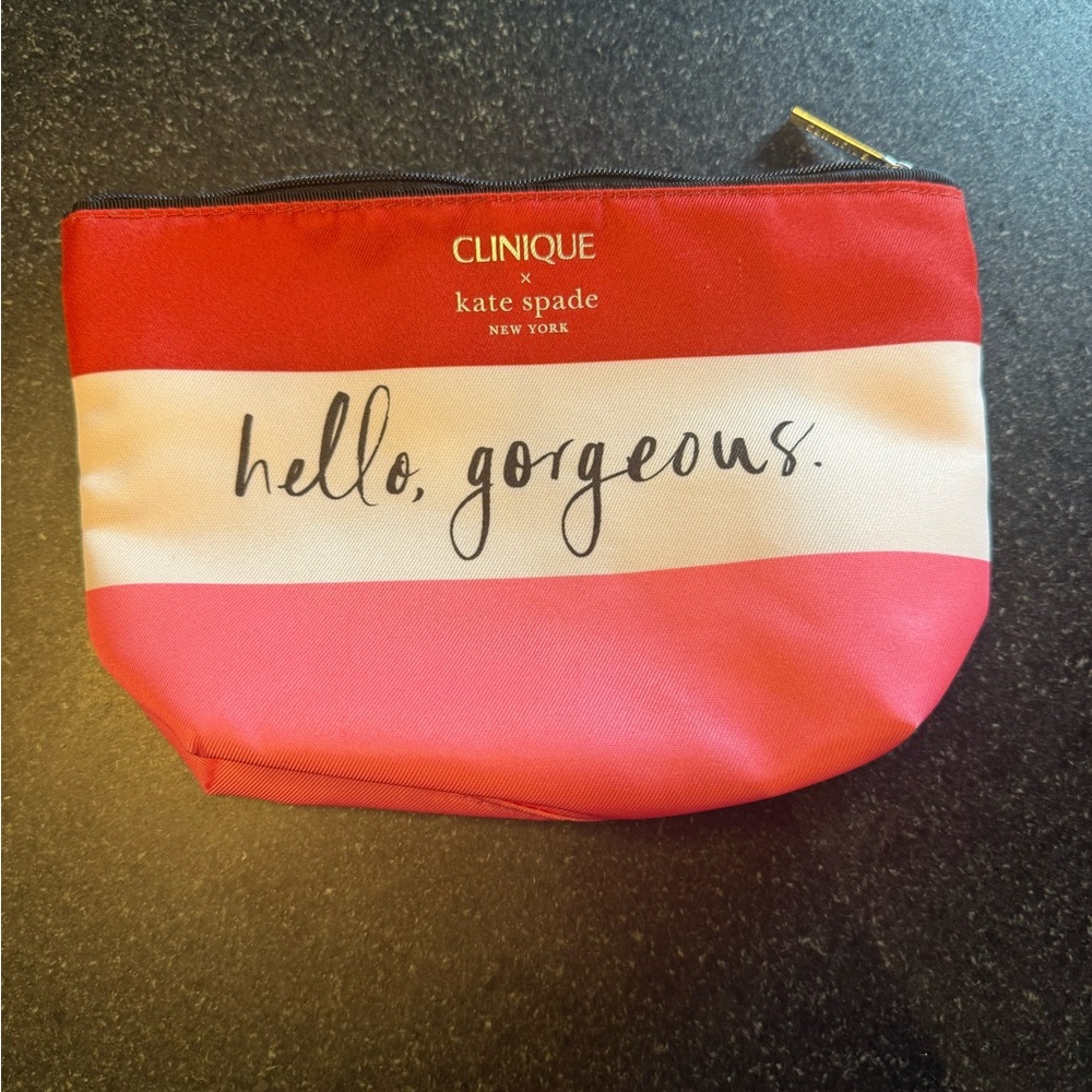 Kate Spade Red and White Cosmetic Bag